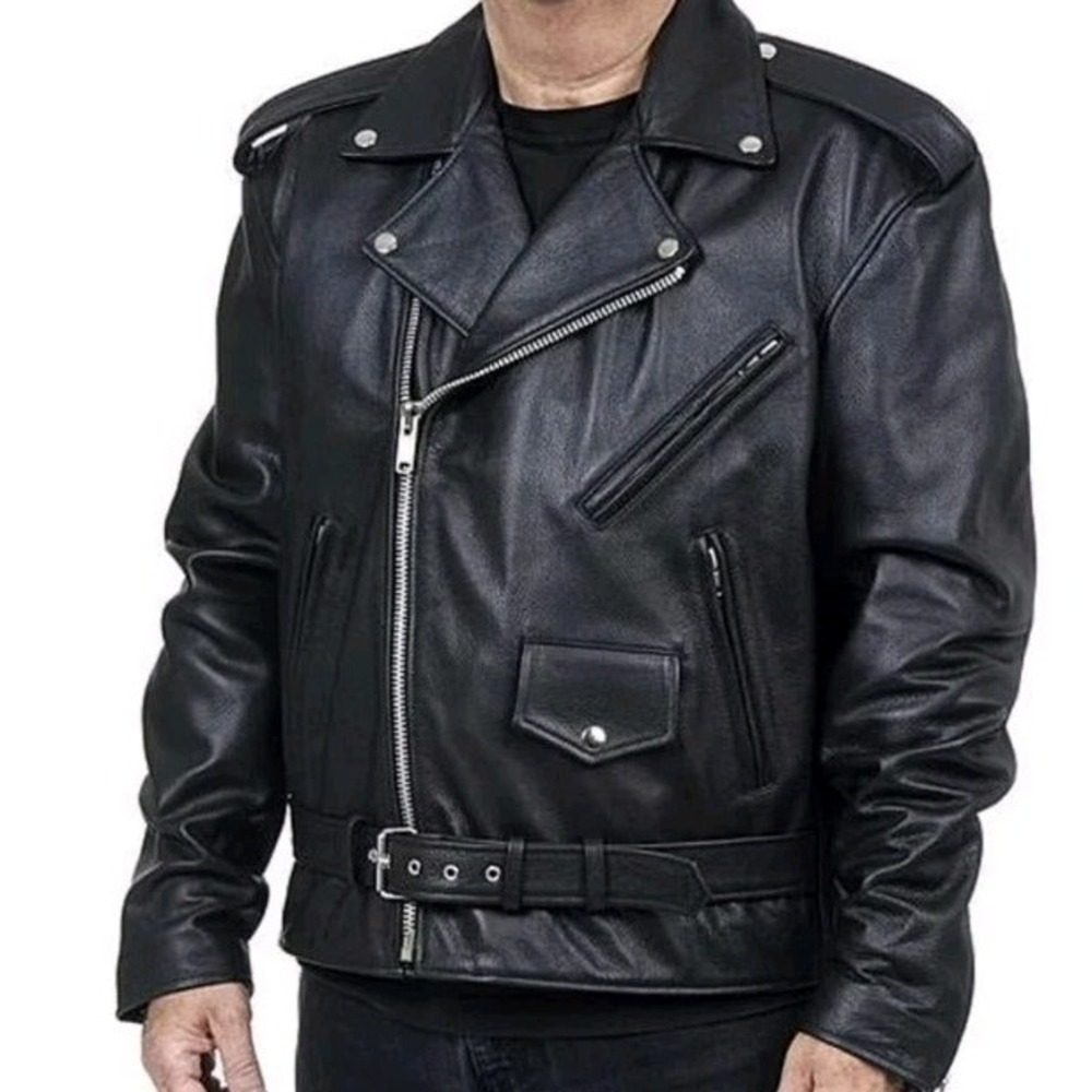 Vintage Men's Excelled Leather Motorcycle Jacket‎ Biker Punk Rocker sz XL Black